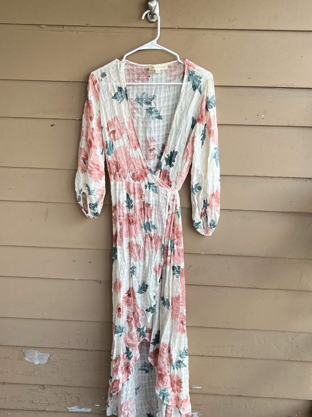 Lovestitch bohemian floral wrap Maxi dress Size S Lightweight Summer Casual